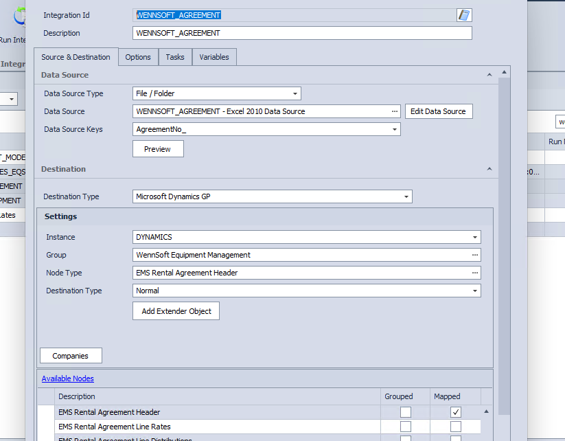 WennSoft SmartConnect integration job register